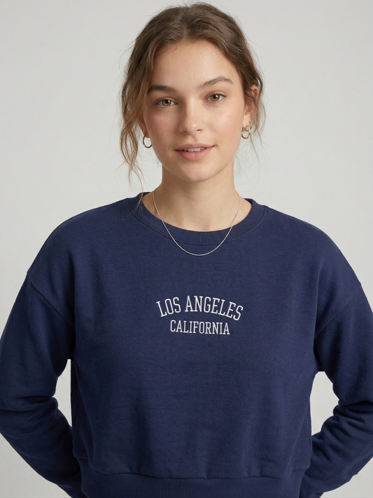 Baskılı Crop Sweatshirt