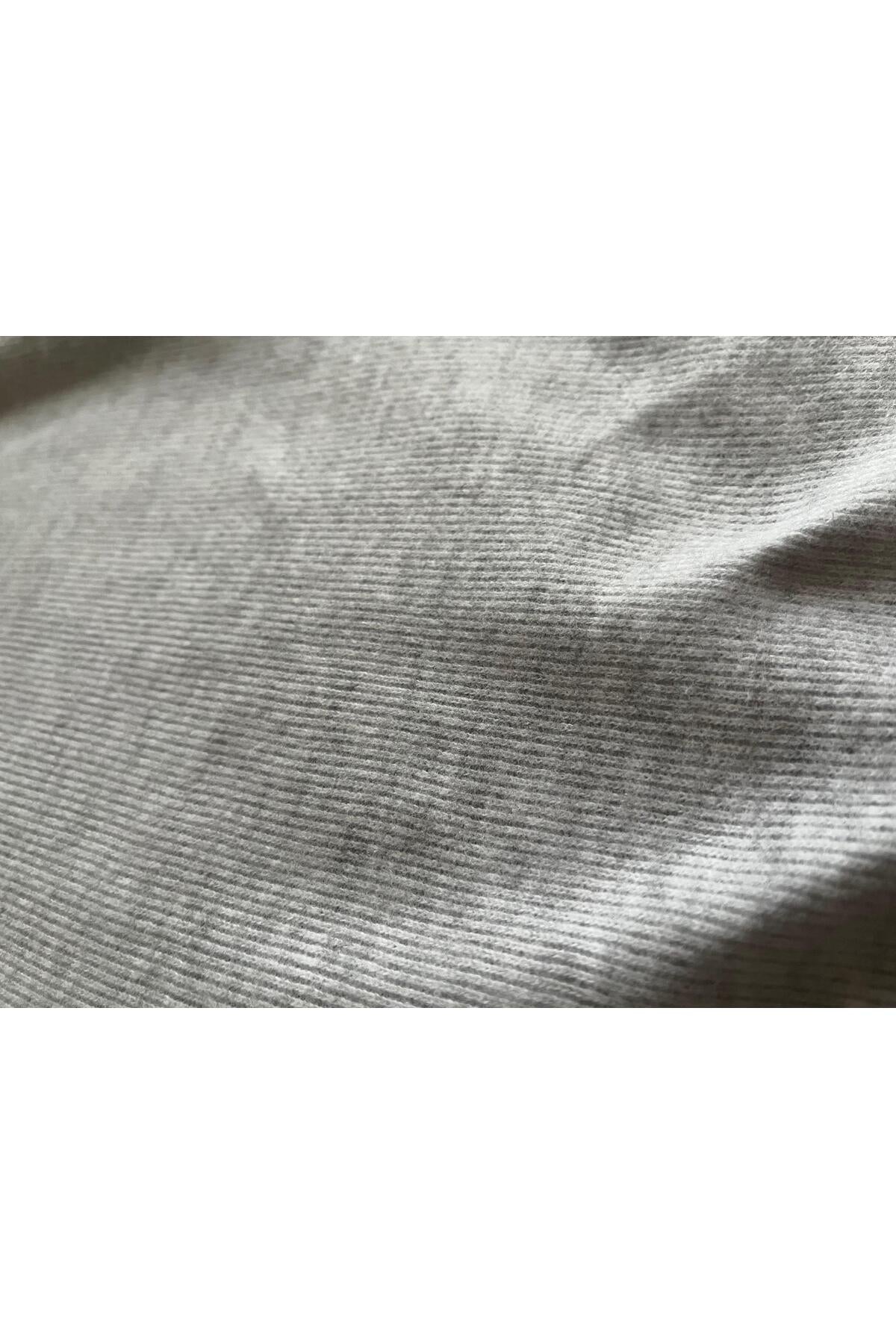 Gri Ribana Kumaş İspanyol Paça Tayt