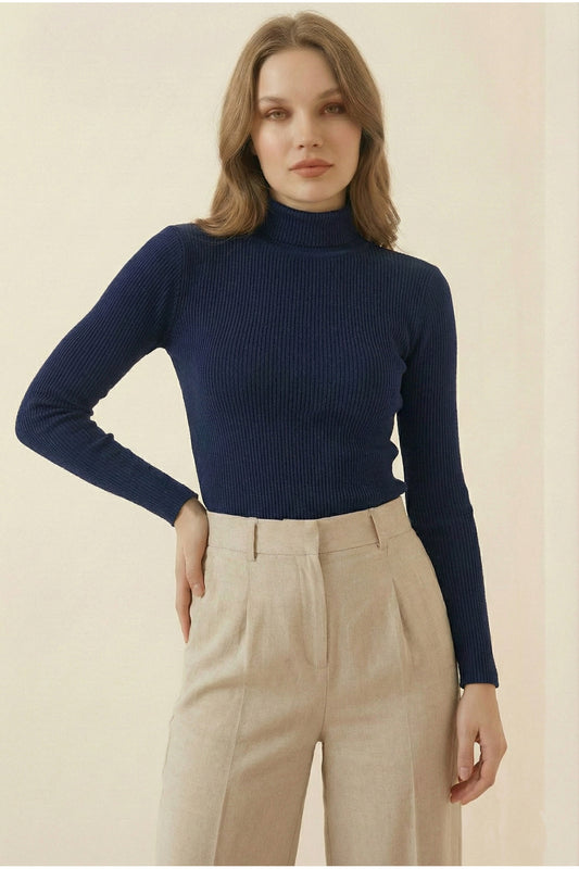 Yarım Balıkçı Yaka Kaşkorse Kumaş Body