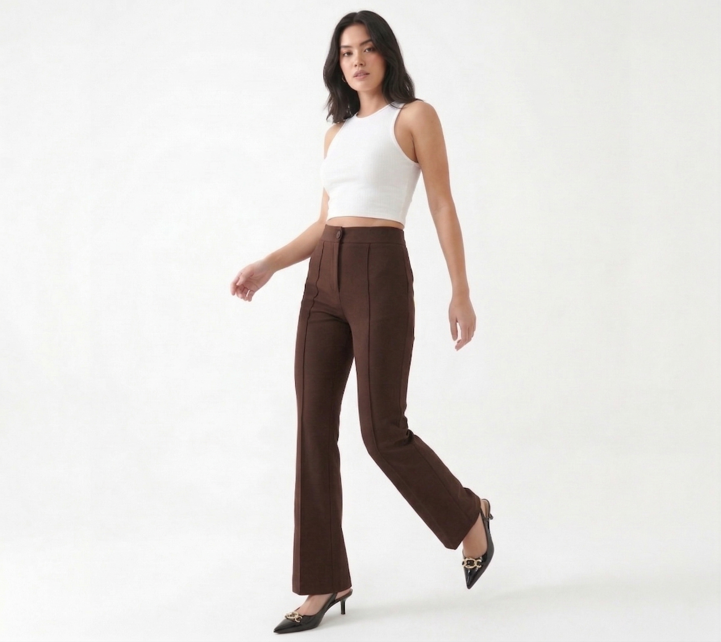 Kadın Krep Kumaş Palazzo Pantolon