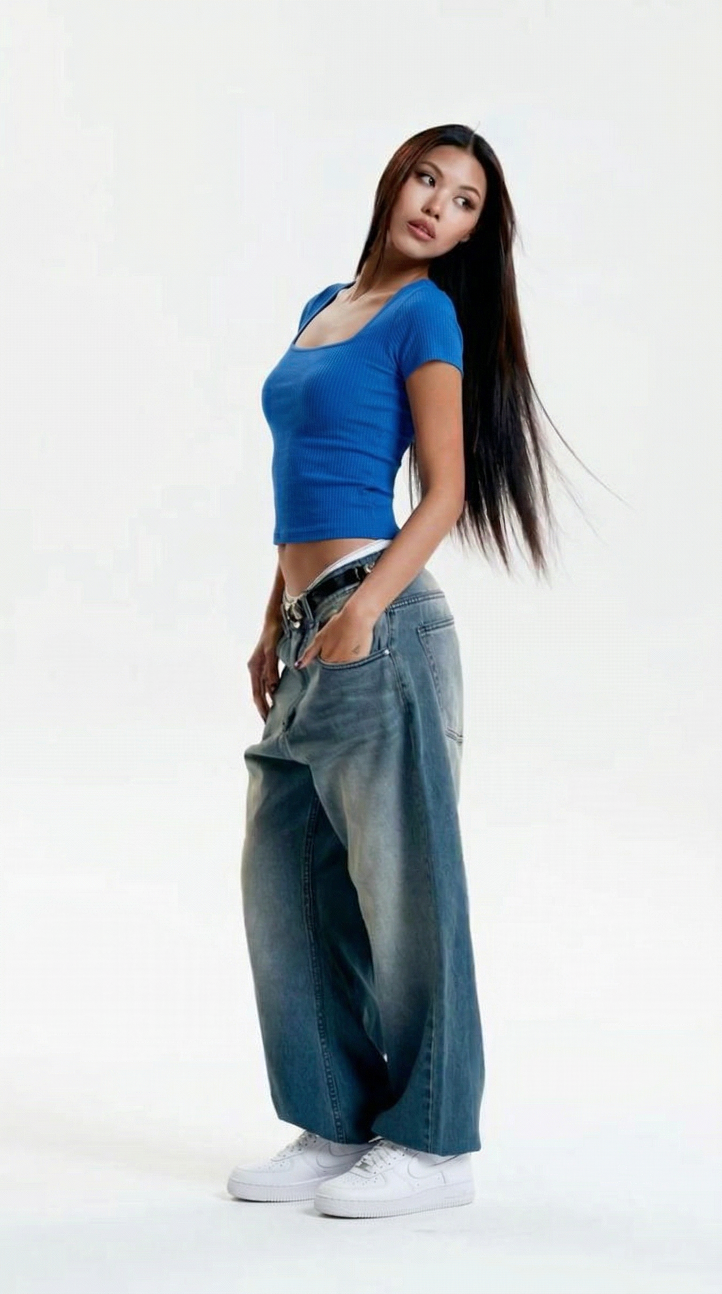 Ribanna Kumaş Kare Yaka Kısa Kollu Crop Bluz