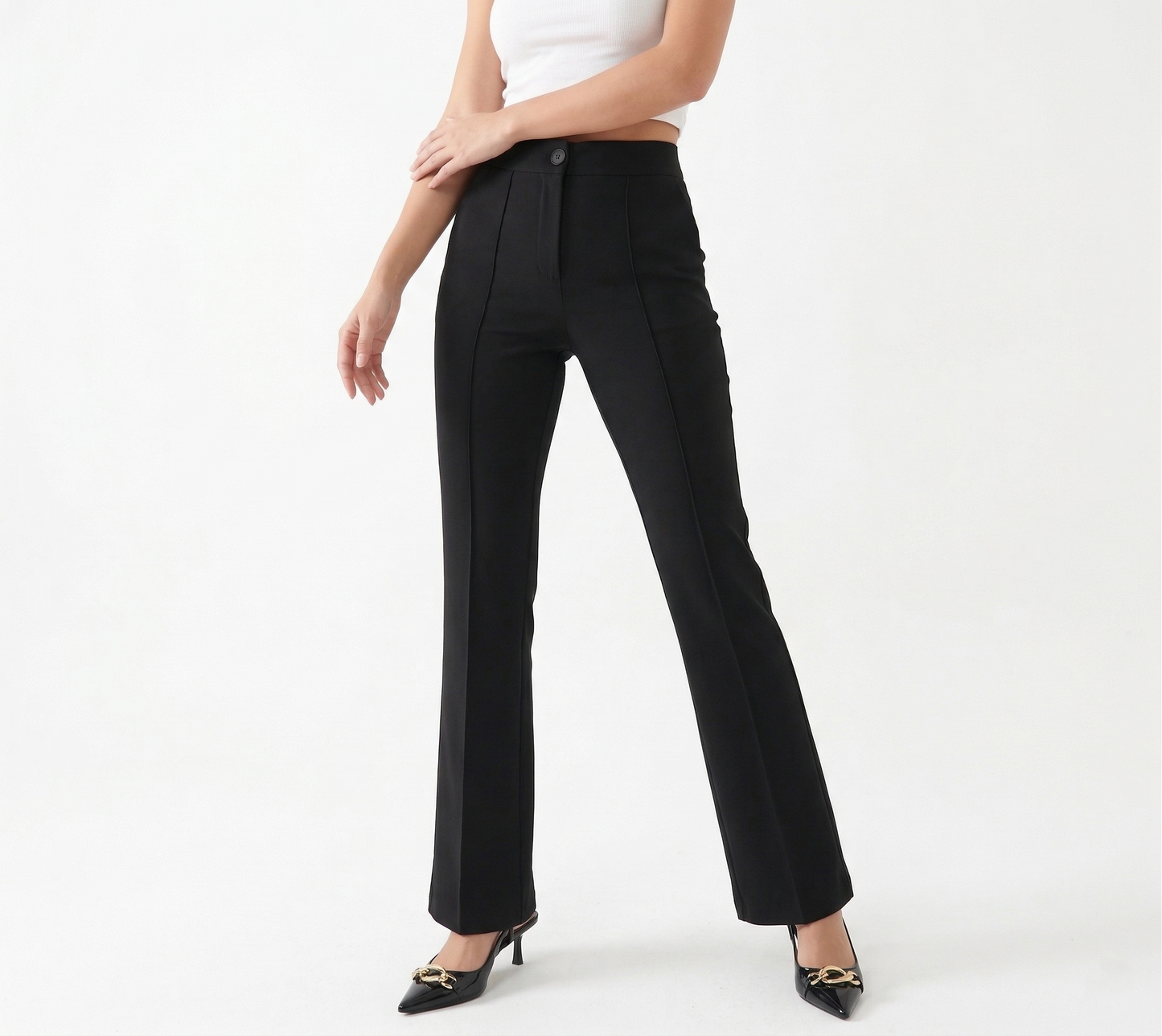 Kadın Krep Kumaş Palazzo Pantolon