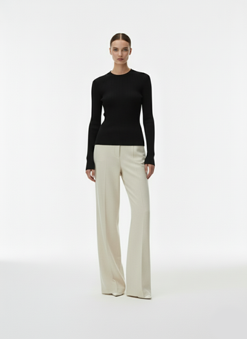 Siyah Slim Fit Triko Kazak