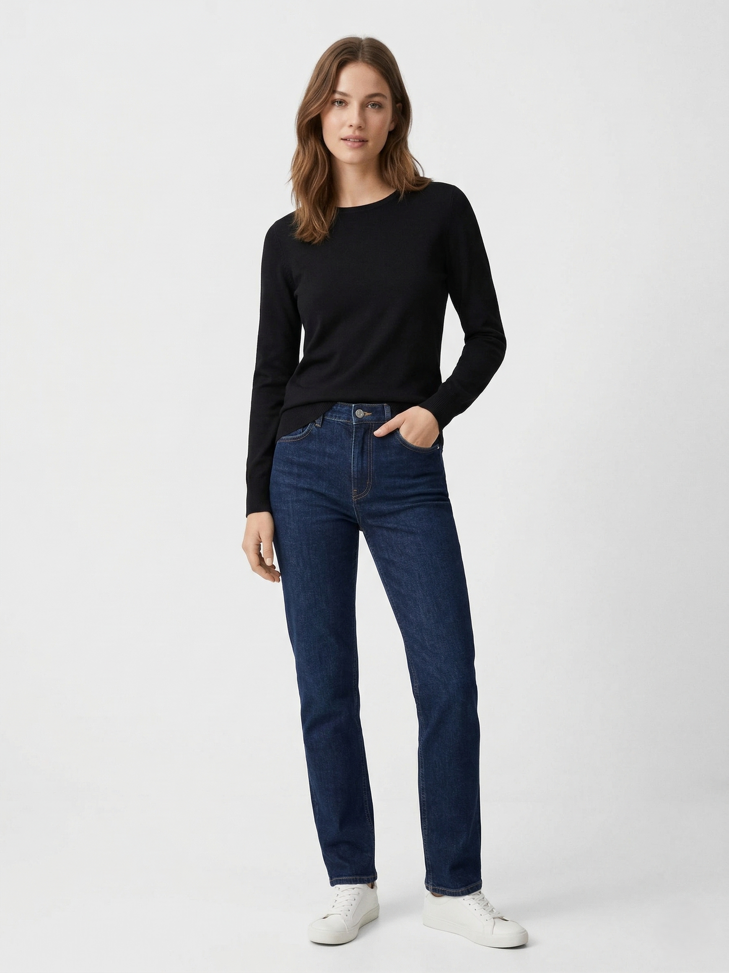 Bisiklet Yaka Düz Triko Kazak