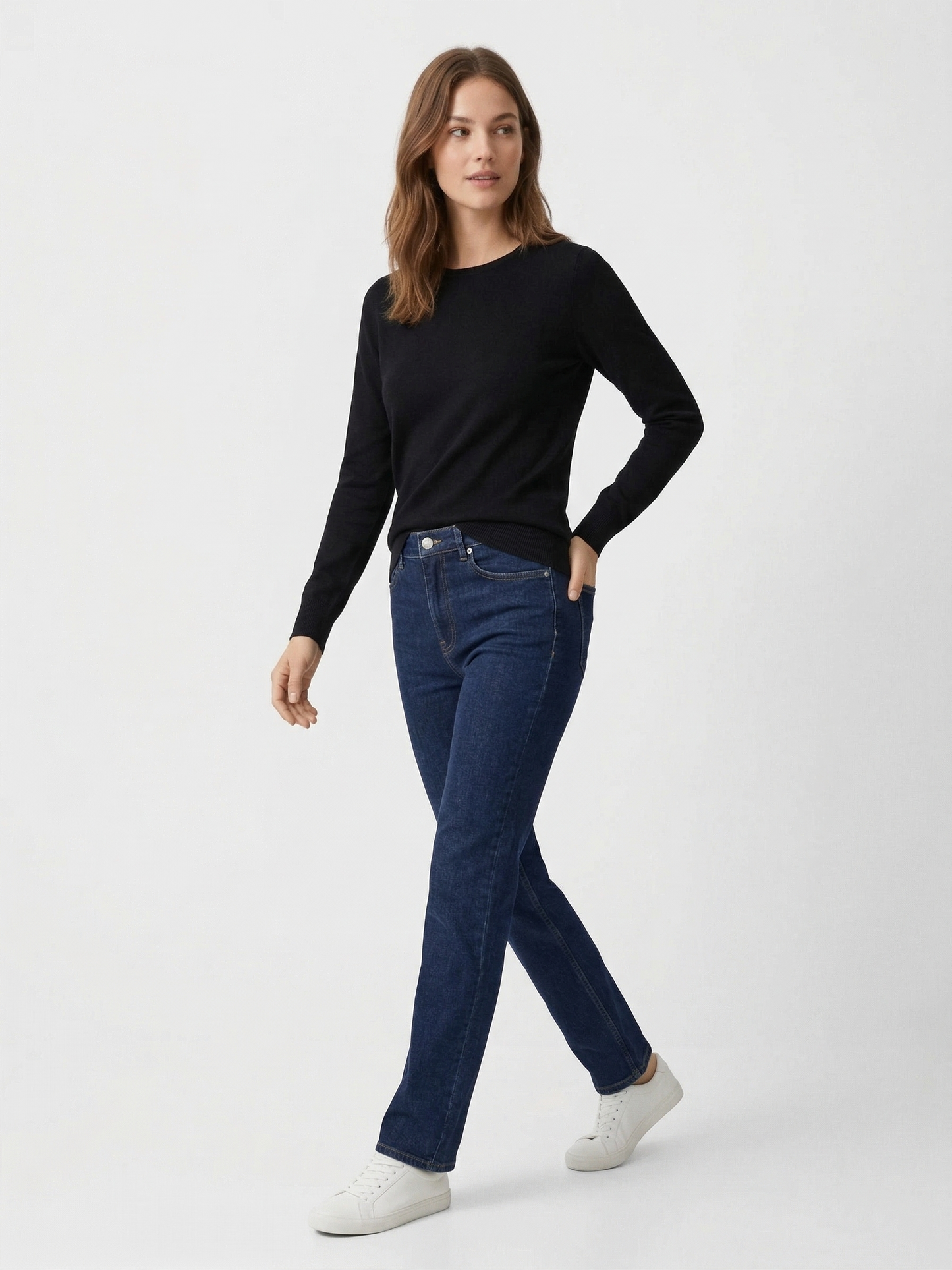 Bisiklet Yaka Düz Triko Kazak